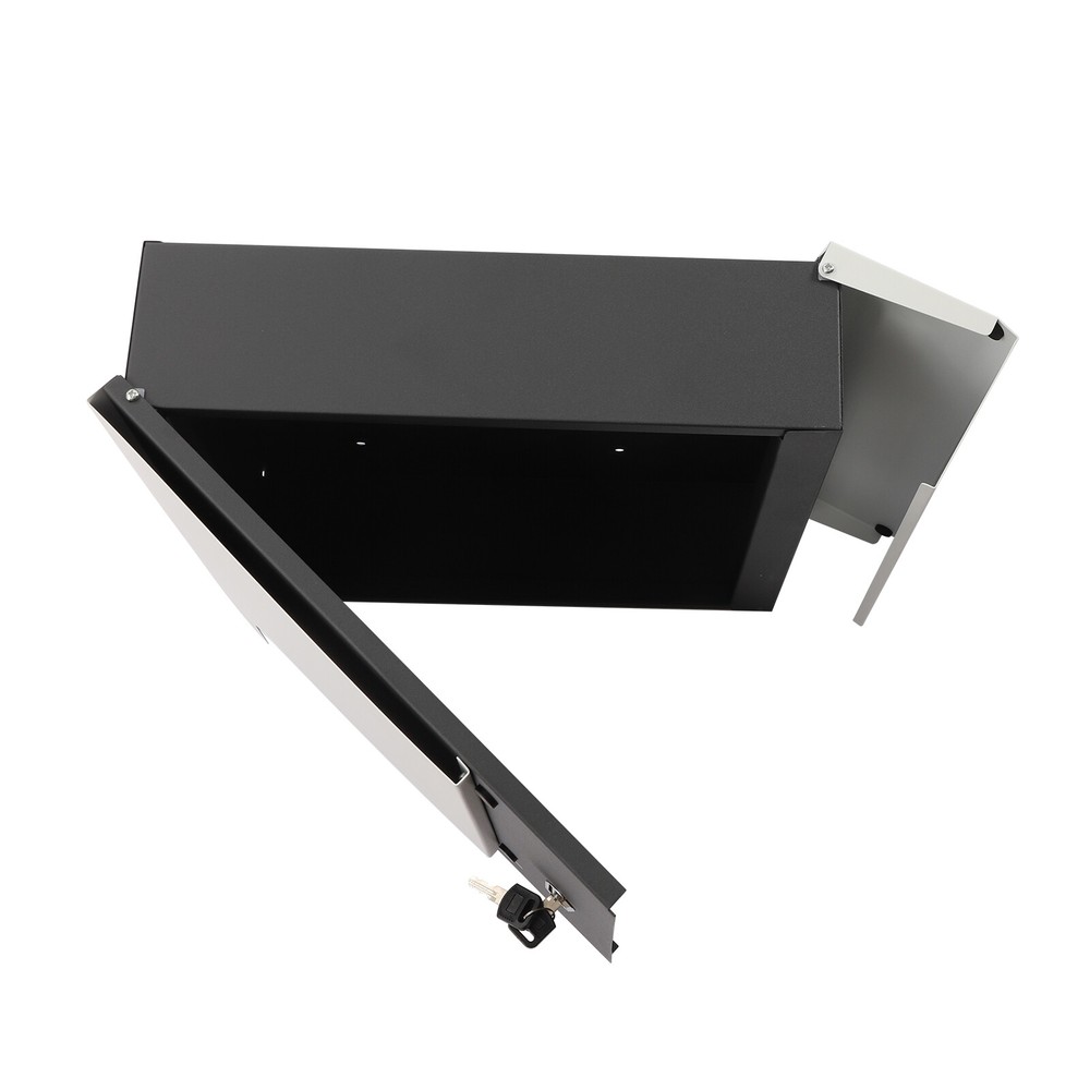 Rectangular Post Box Large Letter Mail Box Steel Lockable Wall Mount Mailbox New