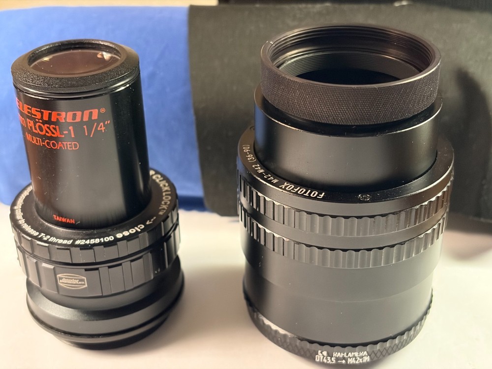 Baader Astro System ClickLock T2 Dovetail + 2" Extensions + Celestron 26mm Ploss