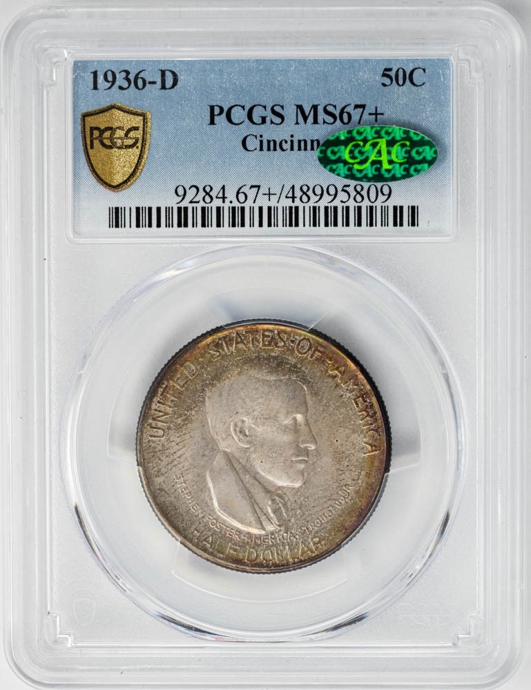 1936-D Cincinnati Half 50c MS67+ Secure PCGS ~ CAC 949551-5