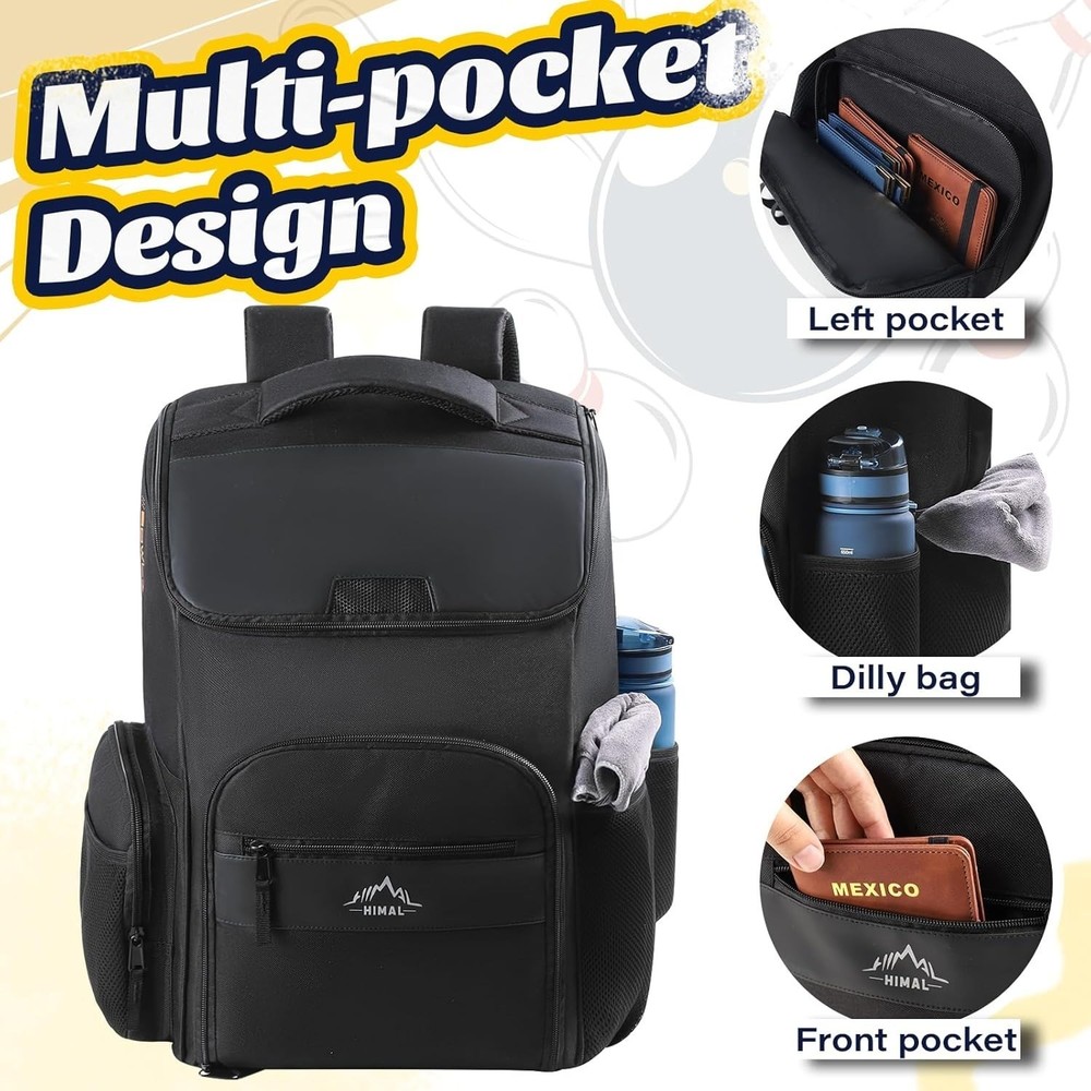 Bowling Ball Backpack Bag Single Ball Holder Shoe Compartment Sz16