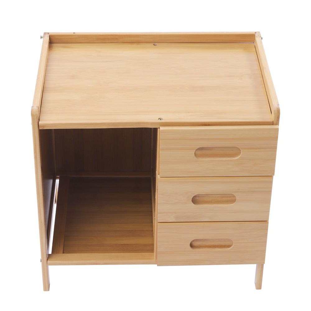 3-Tier Bedside Table Nightstand Bedroom End Side Organizer Drawer Storage Box