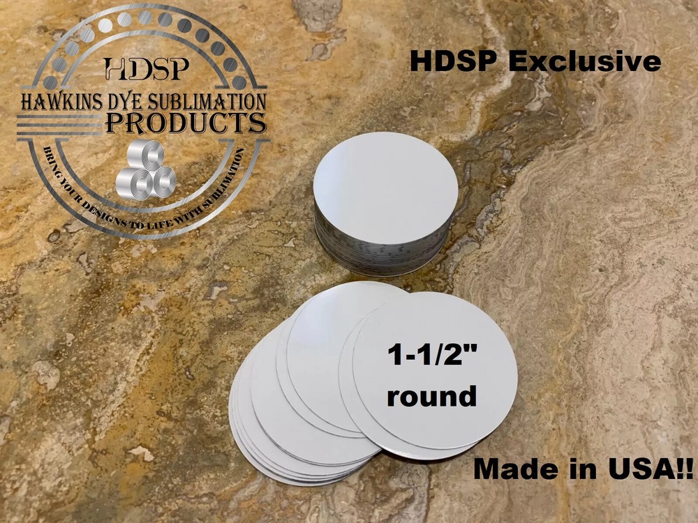 50ea 1-1/2" CIRCLE - DISC for Dye Sublimation No hole