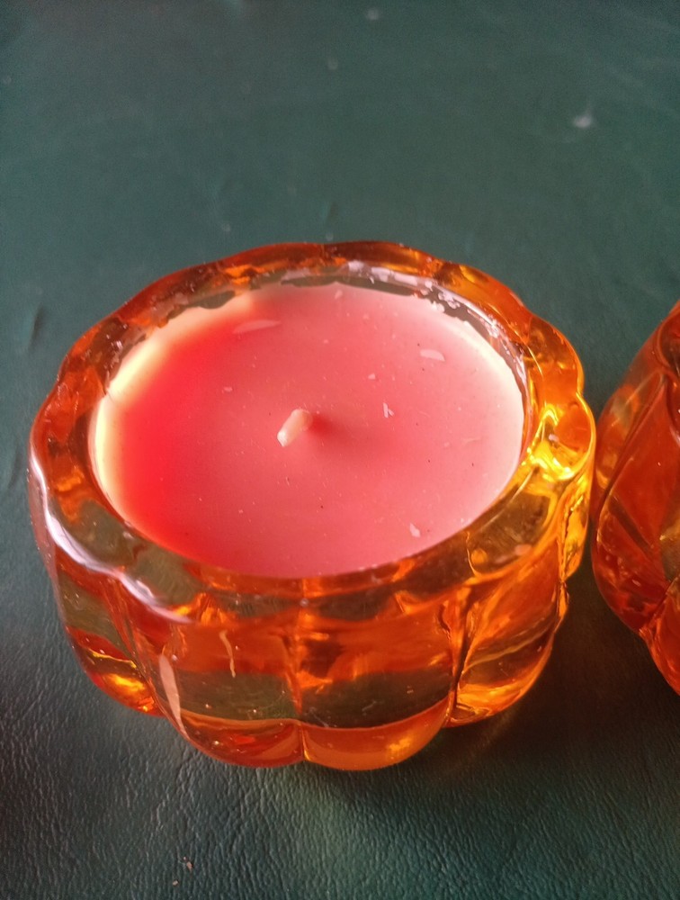 Pumpkin Wittch Candle Set Crystal Glass