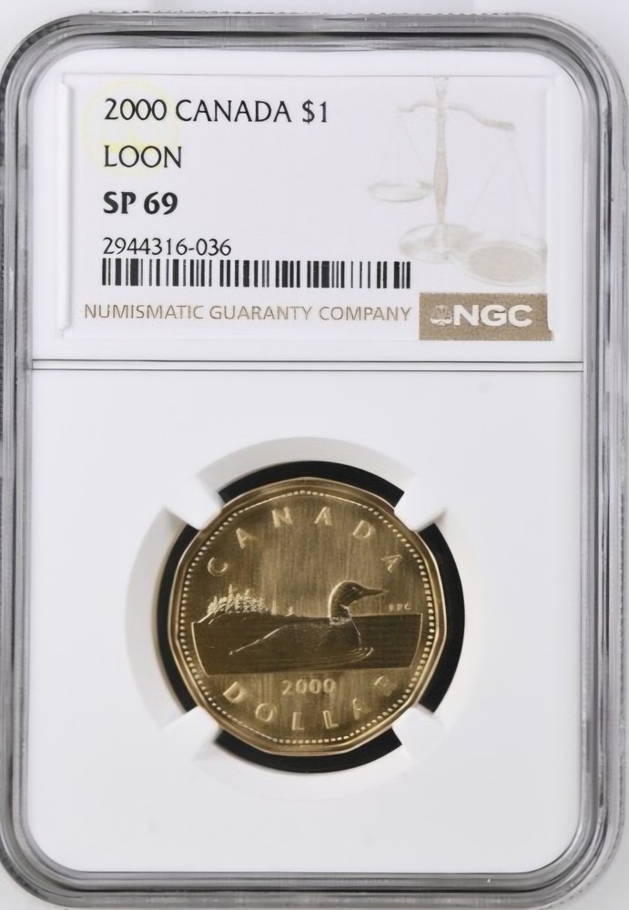 TOP POP - 2000 Canada $1 Loon Specimen NGC SP 69