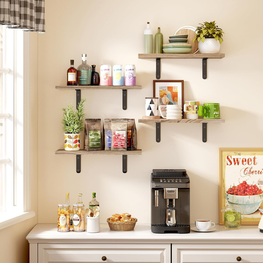 Wall Floating Shelves for Room Decor, 4 Sets Floating Shelves for Wall Storage,