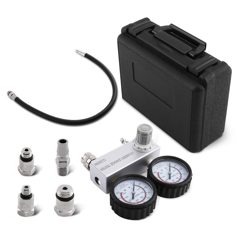 Cylinder Leak Down Tester Engine Compression Diagnostics Test Tool Kit Gauges