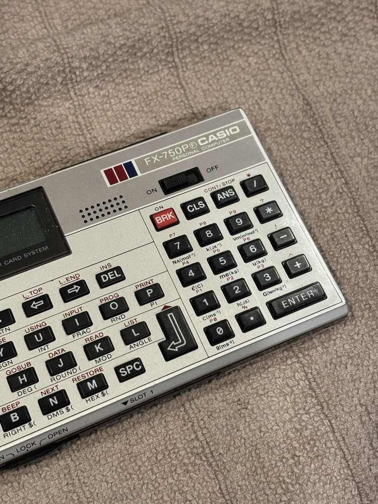 Casio FX-750P Programmable Computer w/ 2 RAM Cards Tested + Box