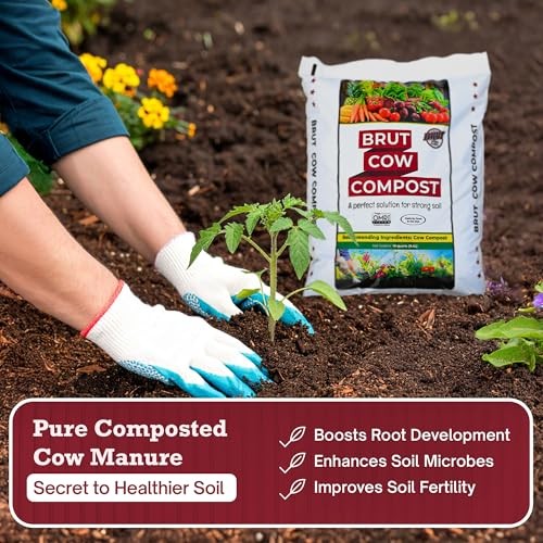 Brut Nutrient-Rich Composted Cow Manure Organic Soil Amendment - 1 Cubic Ft