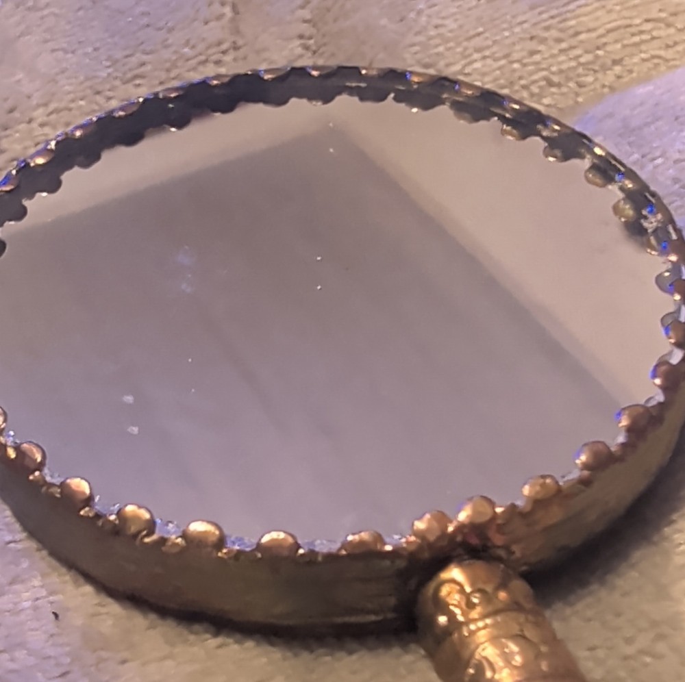 Ceramic Chinese Decorative Hand Mirror.