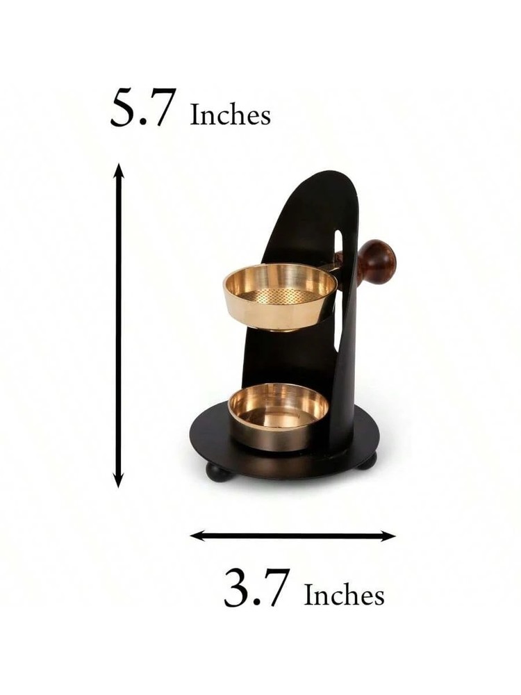 Black & Gold Incense Burner, Adjustable Home Decor