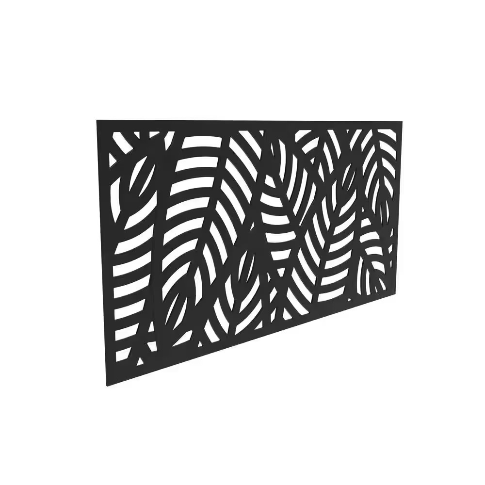 3 Ft. X 6 Ft. Sanibel Black Polypropylene Decorative Screen Panel