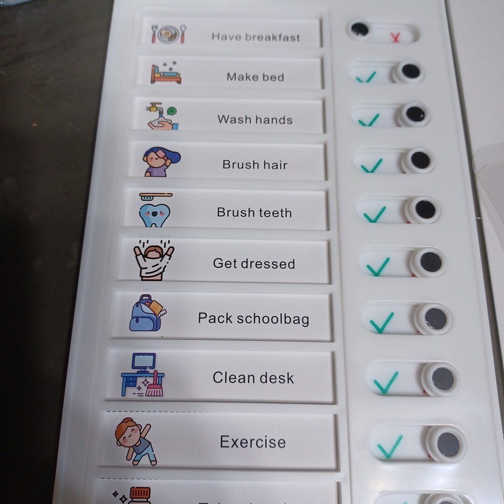 Checklist Board, Plastic Chore Chart to Do List Task Planner My Chore, White