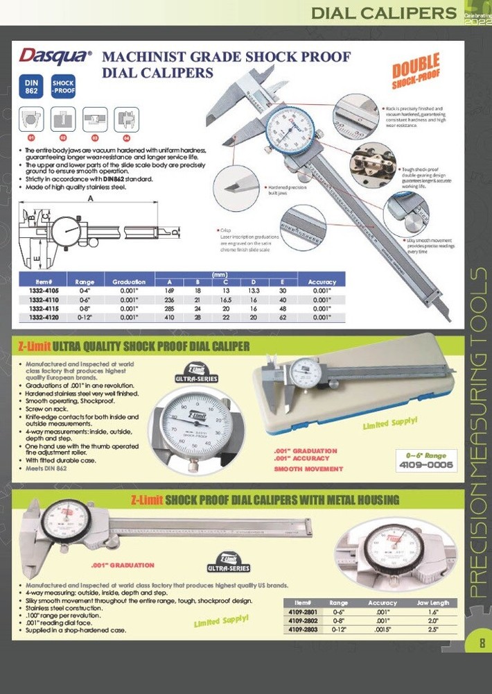 6" STANDARD RACK DIAL CALIPER (4100-0202)