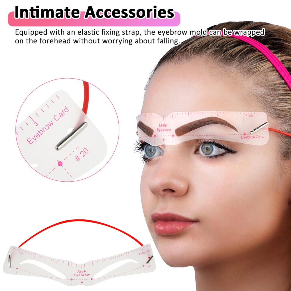 24PCS Eyebrow Stencils Shaper Grooming Kit Shaping Template Makeup Tool Reusable
