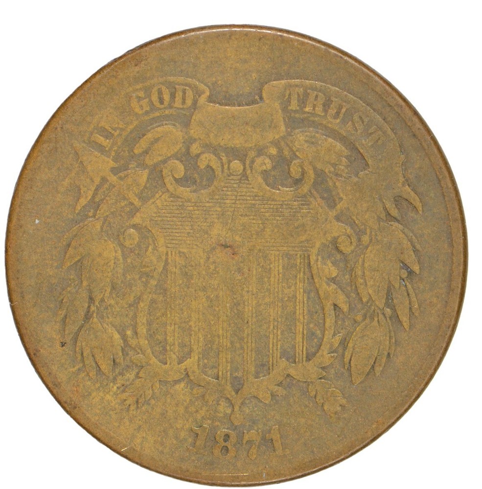 1871 Two Cent Piece ~ Good
