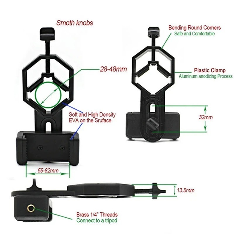 Cellphone Adapter Mount Microscope Spotting Scope Telescope Stand Holder