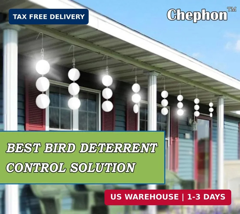 Chephon Upgraded Bird Scare Discs Set - Large 24 Discs - Highly Reflective Doubl