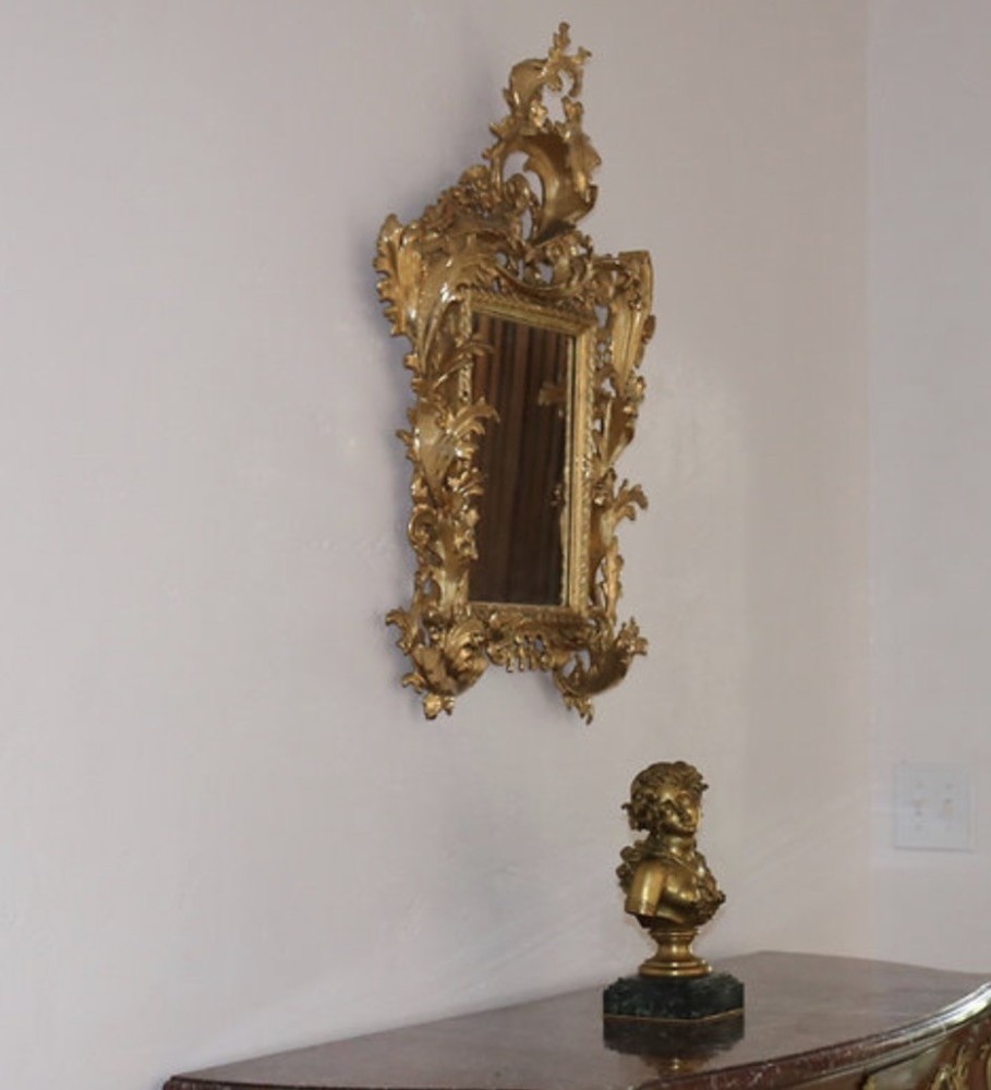 Italian Rococo Gilded Gold Wall Mirror