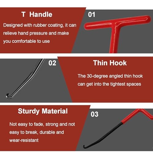 Exhaust Spring Puller Tool Motorcycle Exhaust Spring Hooks, T Shaped red +black