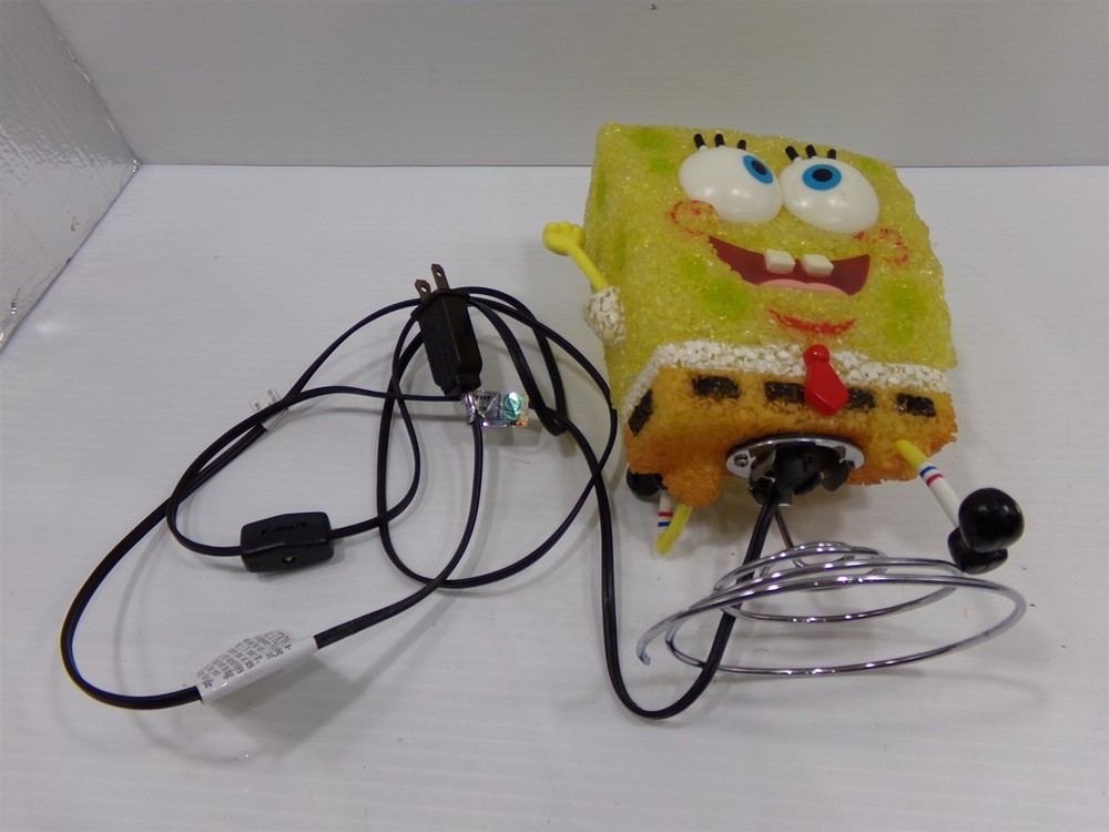 Vtg SpongeBob SquarePants Table Lamp Melted Plastic Popcorn Night Light Plug In