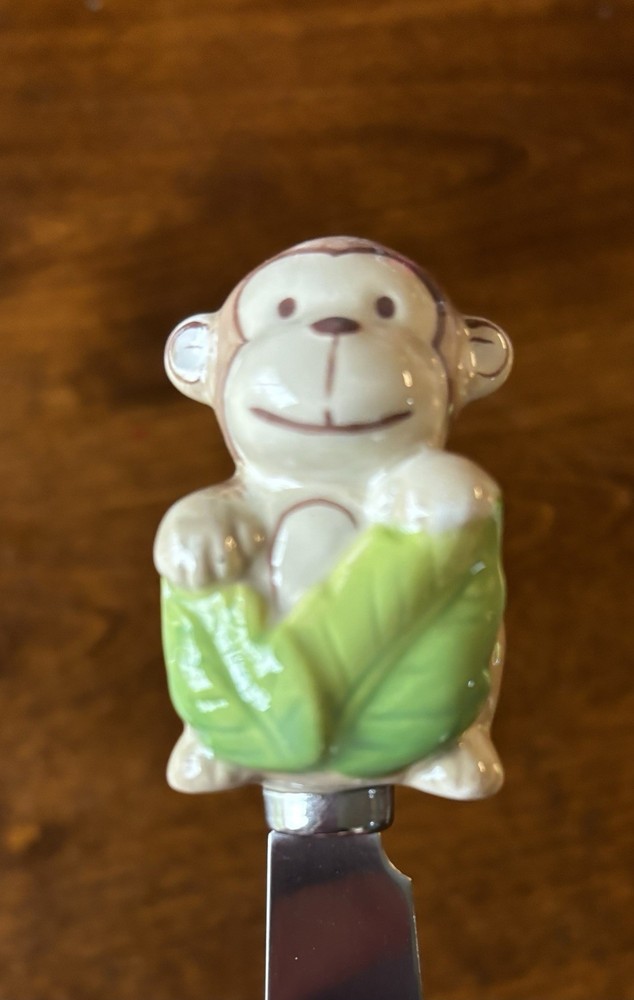 Tropical Spreaders Target 2008 (2) Monkey, Flower, Turtle, Ceramic Handle Set 4