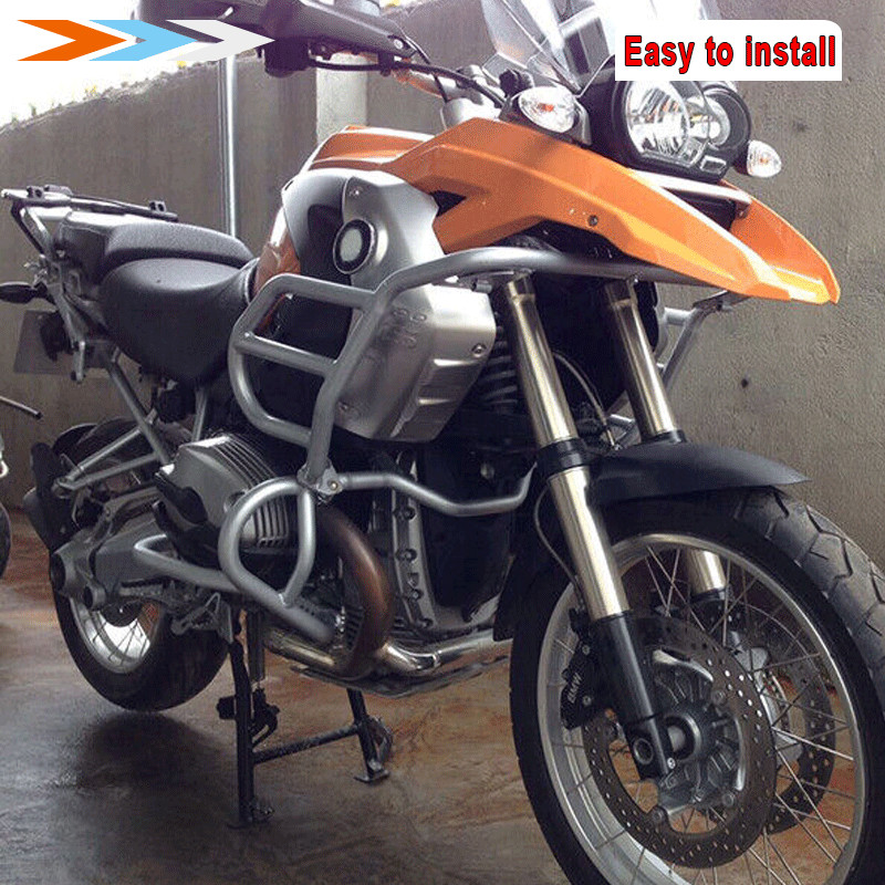 Upper & Lower Engine Guard Highway Crash Bars Protector For BMW R1200GS 2008-12
