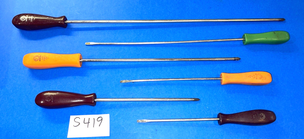 MATCO TOOLS 6 PIECE MULTI STYLE HANDLE EXTRA LONG SCREWDRIVER SET 9-1/2- 22 IN.