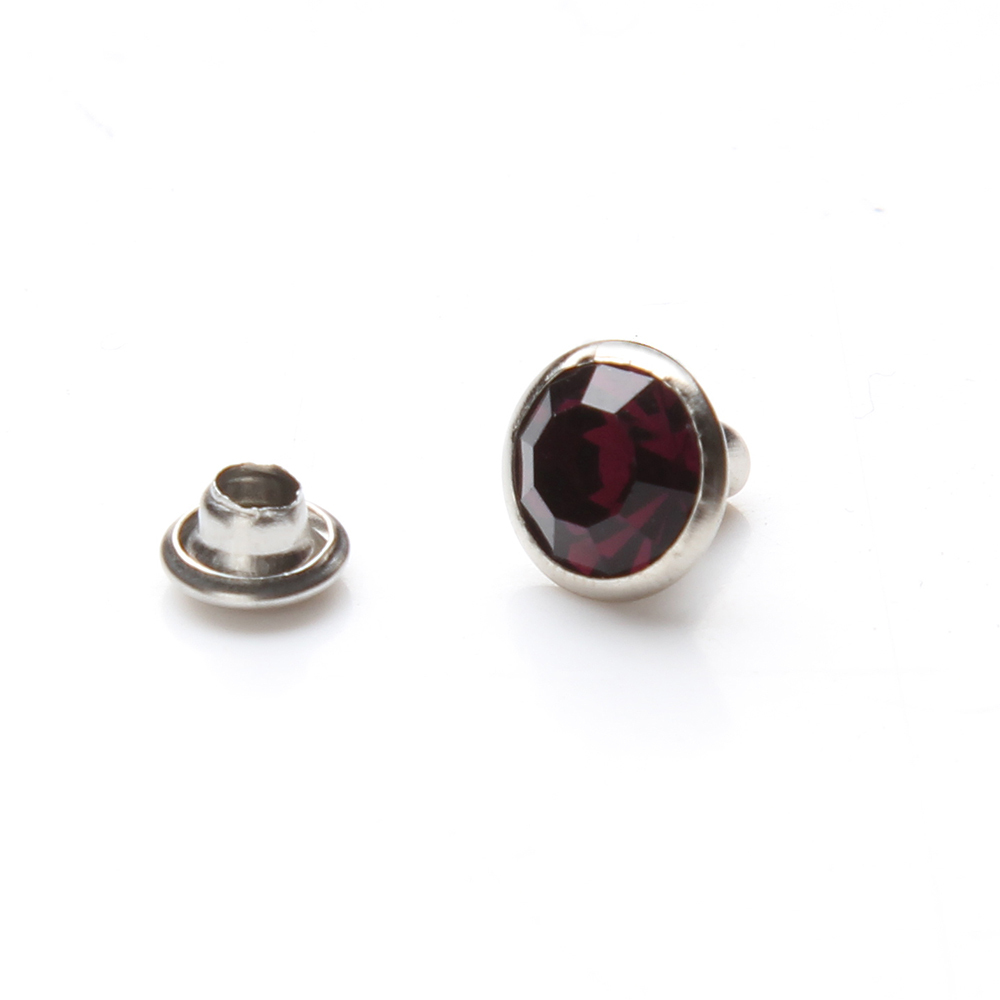 100pcs Crystals Rhinestone Rivets Amethyst Nailhead Spots Stud DIY 8mm