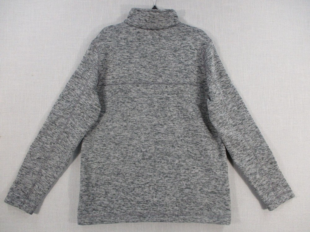Lands End Grey Quarter-Zip Pullover Sweater Size M 10-12