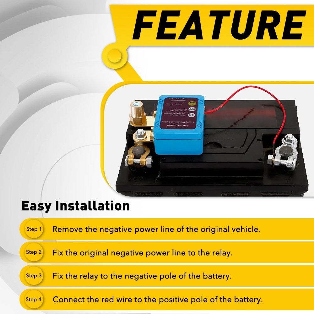 Car Remote Battery Disconnect Switch 12V 240A Battery Kill Switch Auto RVs ATVs