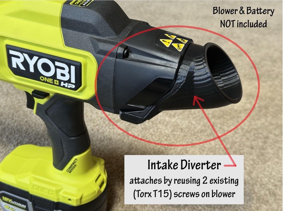 Intake diverter for the Ryobi BABLB01 ower