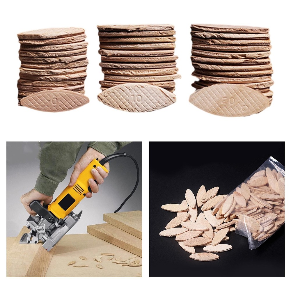 100x Wood Biscuits Beech Wood Chips DIY Projects Beechwood Joiner Biscuits