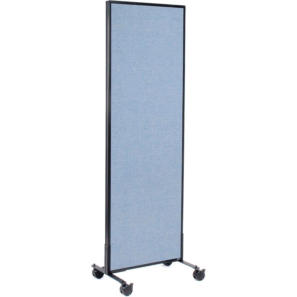 24-1/4"W x 75"H Mobile Office Partition Panel Blue