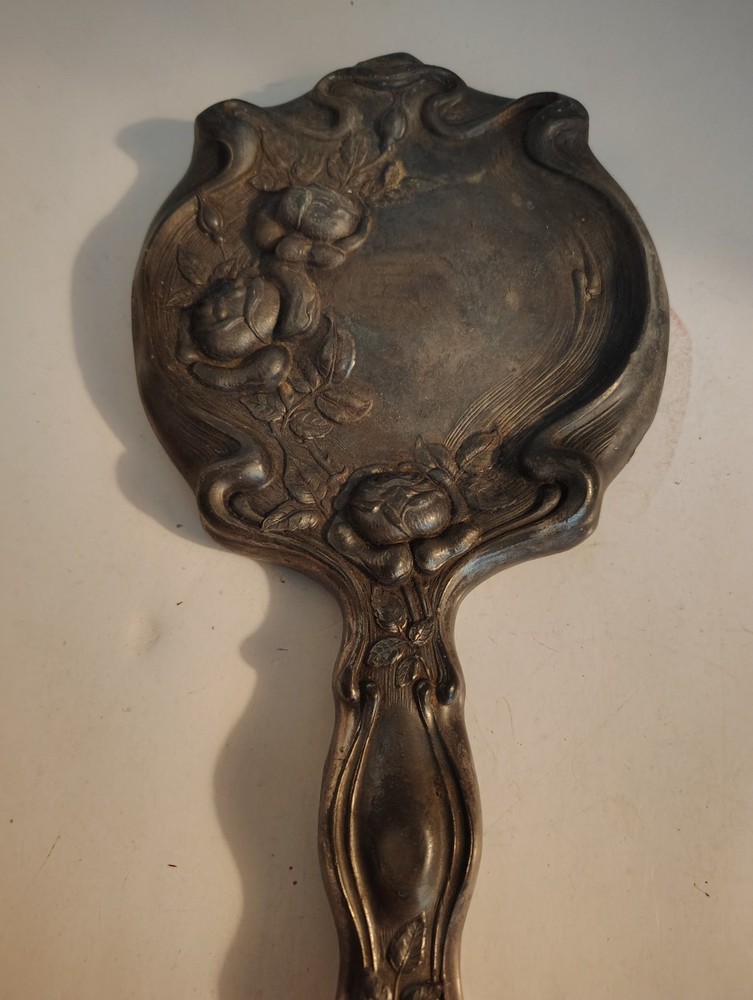 Antique Empire Art Silver Vanity Mirror