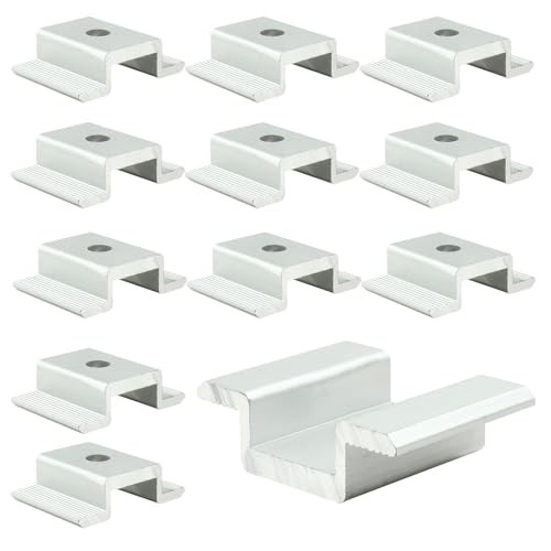 12 Pack Solar Panel Mid Clamp, 1.06 Inch Solar Panel Mounting Bracket Aluminum