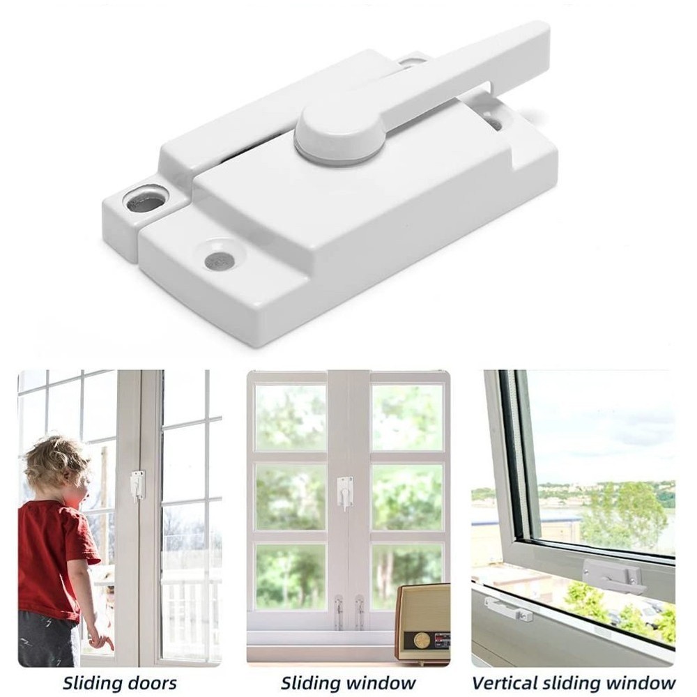 Enhance Sash Security with this White Vertical Slider Fitch Catch Lock