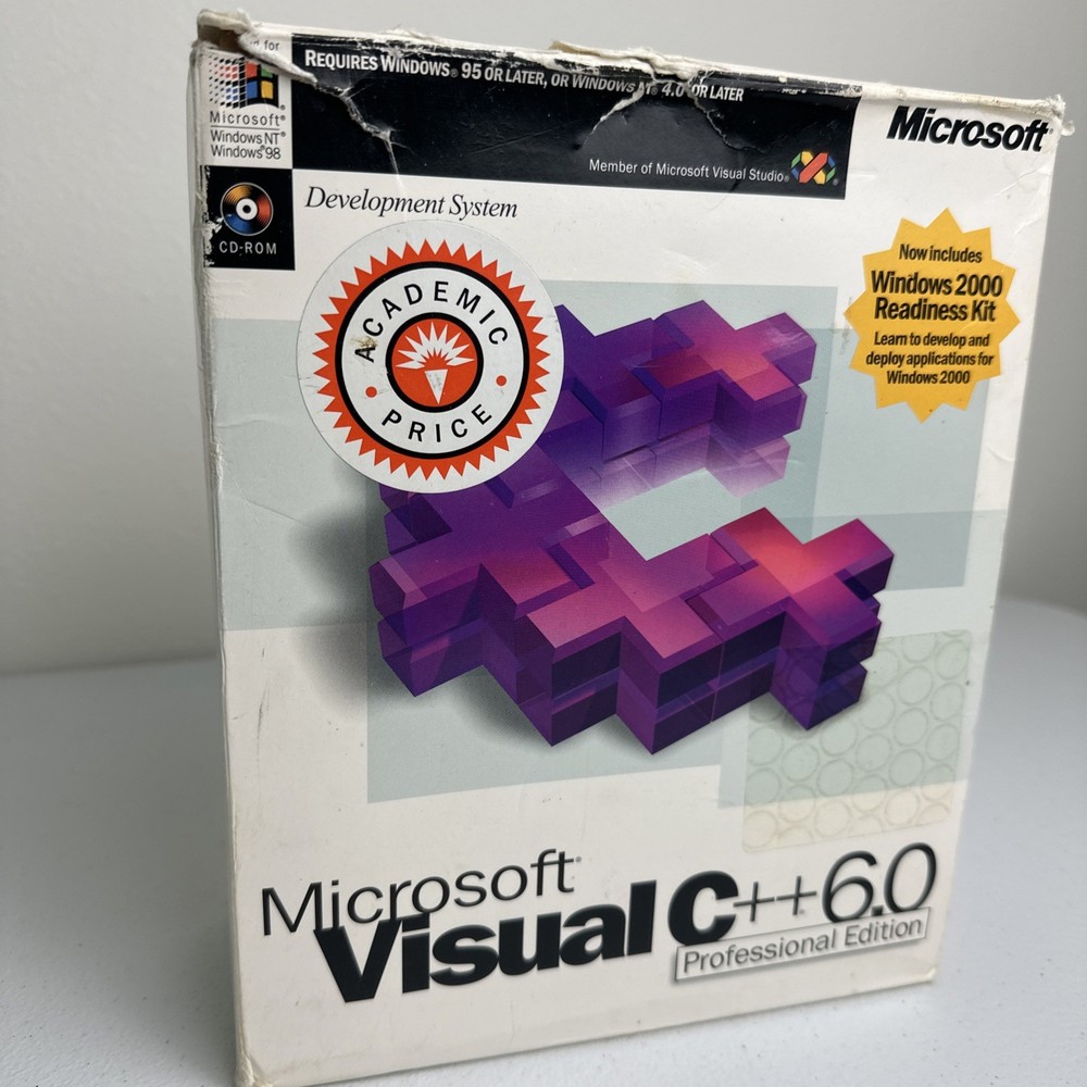 Microsoft Visual C++ 6.0 Professional Edition 1999 CD-ROM Windows