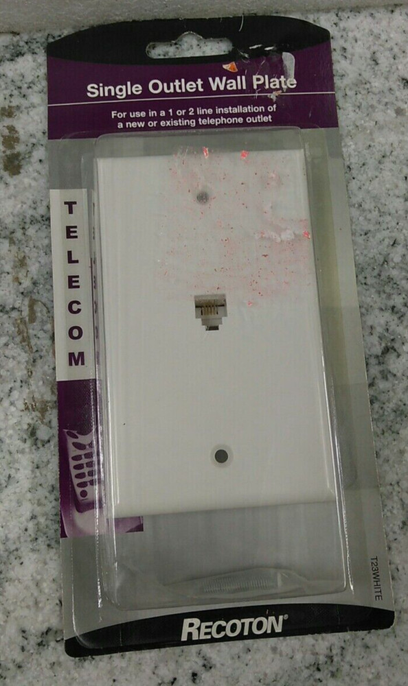 Recoton  / T23WHITE / Single Outlet  Wall Plate  TELECOM  (L17LOBBY