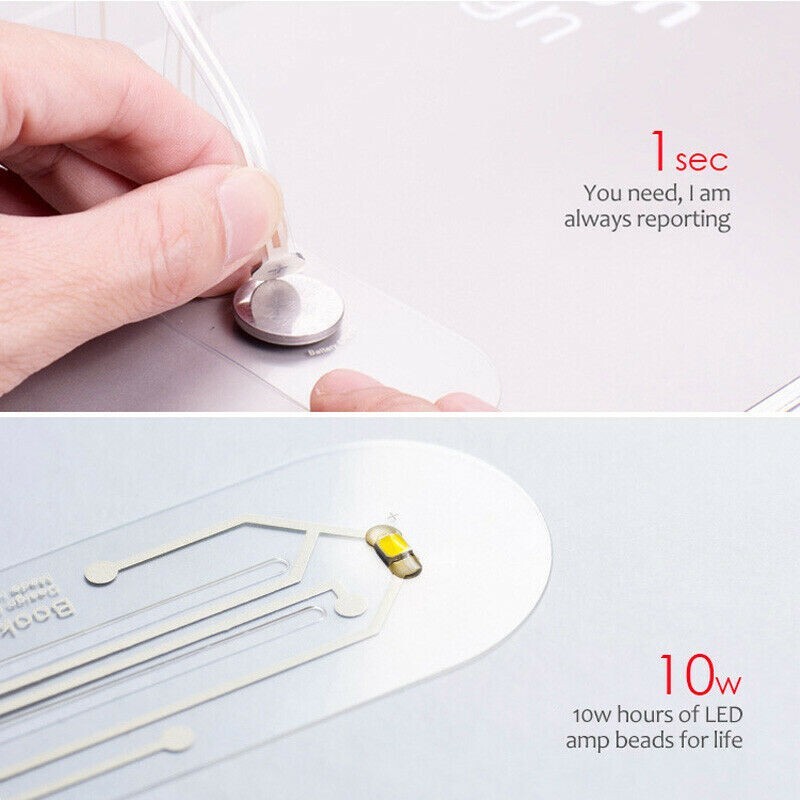 Mini Book Reading Light LED Flexible Bookmark Light Lamp for Night Reading US