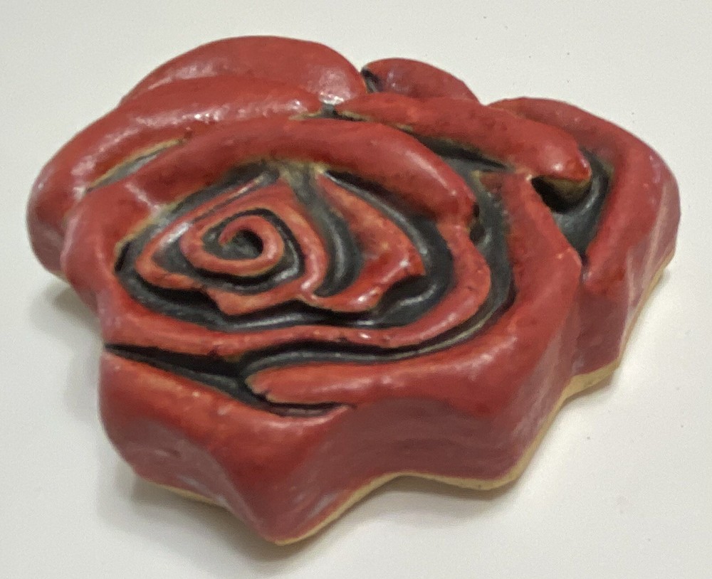 Rose Stoneware Art by Gretchen Kramp