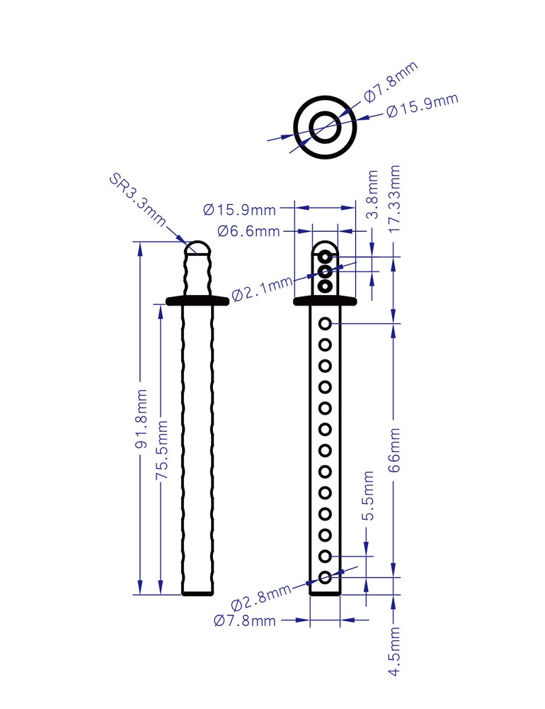 Body Mounting Posts Conversion Kit for φ7.8mm Length 75.5mm