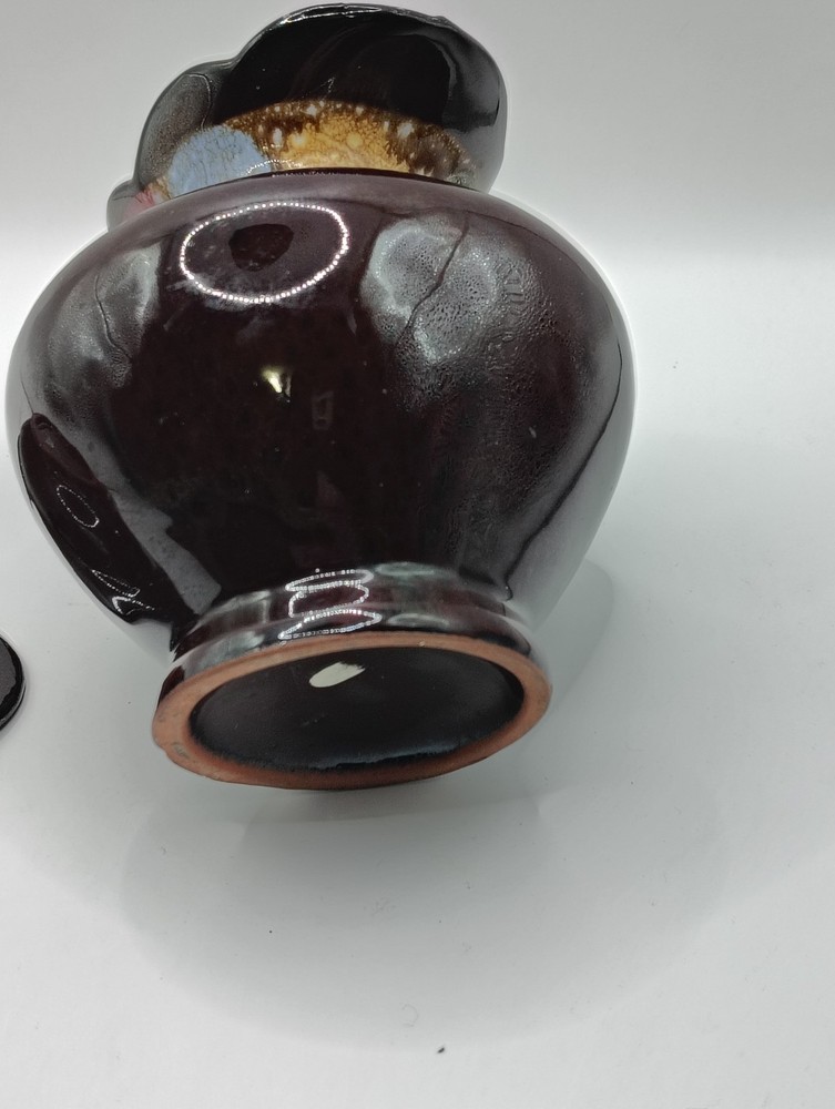 Vintage Aurora Drip Glaze Pitcher & Underplate