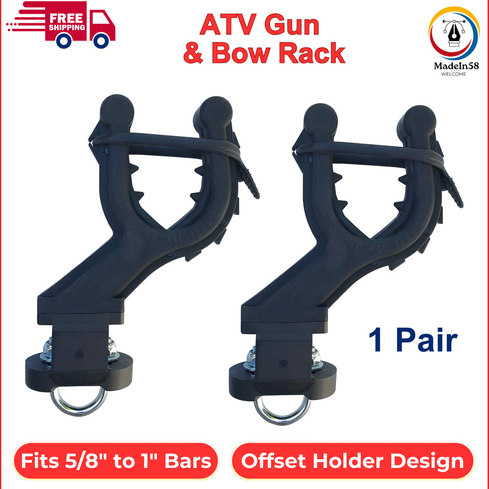 Graspur Single ATV Gun Bow Rack Pair Durable Rubber Design Maximize Cargo Space