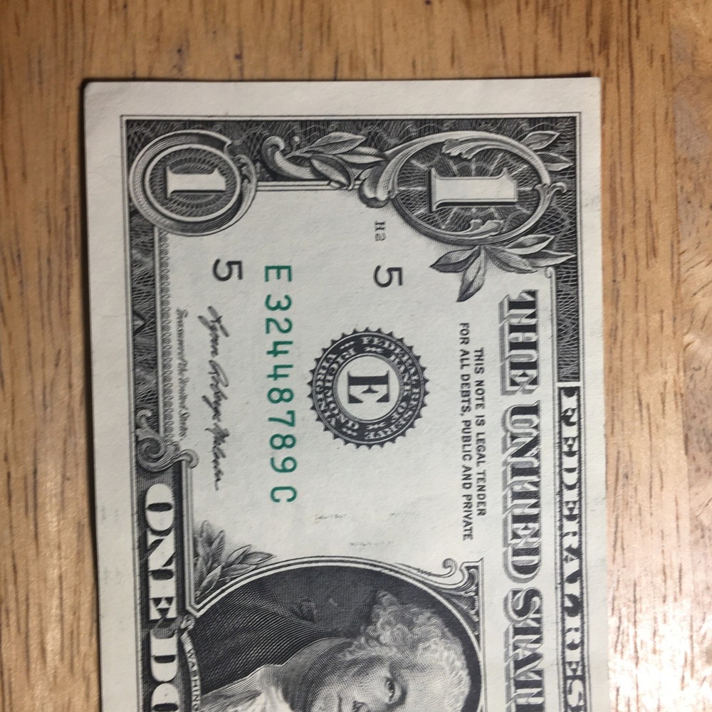 Fancy $1. Bill Error w/Offset Print/Cut Obv. & Rev.