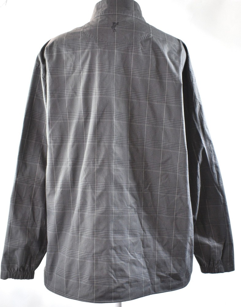 Ashworth Houndstooth Jacket Logo Collared Windbreaker Golf Coat Zip Front Men XL