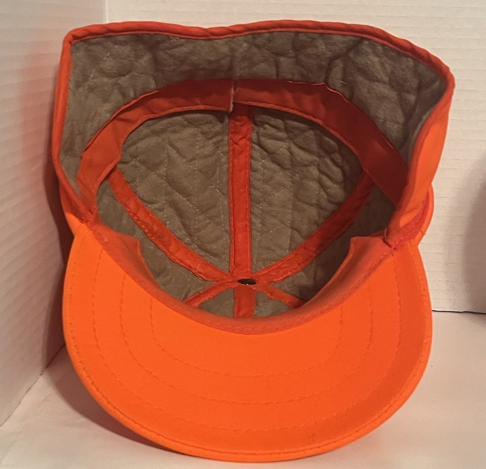 Blaze Orange Hunting Hat With Ear Flaps Size Medium Thinsulate Brand