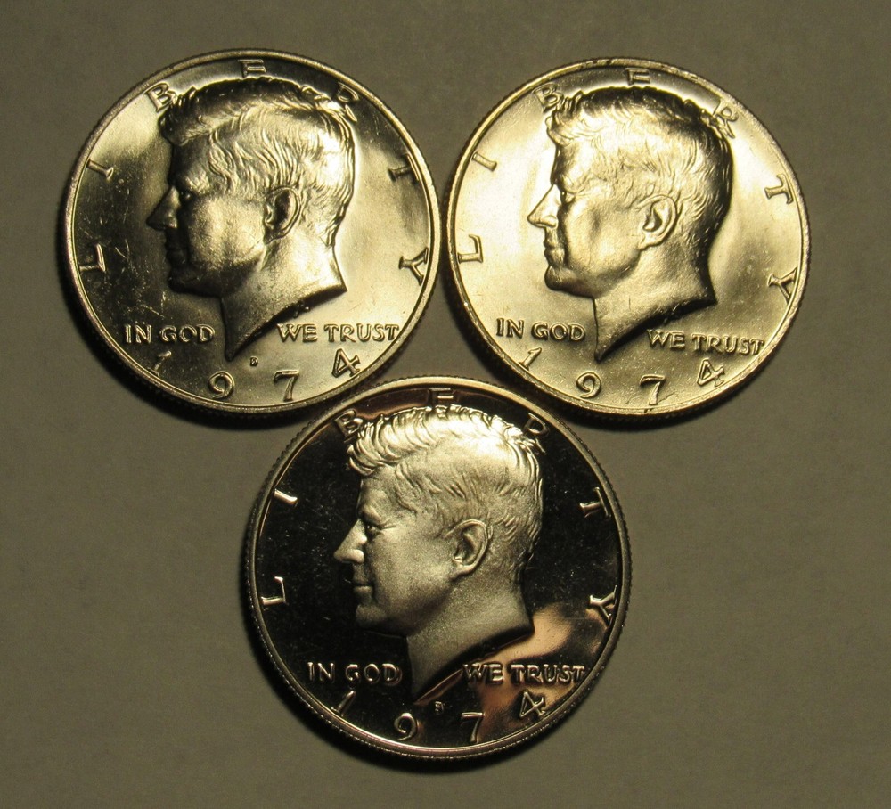1974 P,D&S Kennedy Half Dollars in BU and Proof Condition