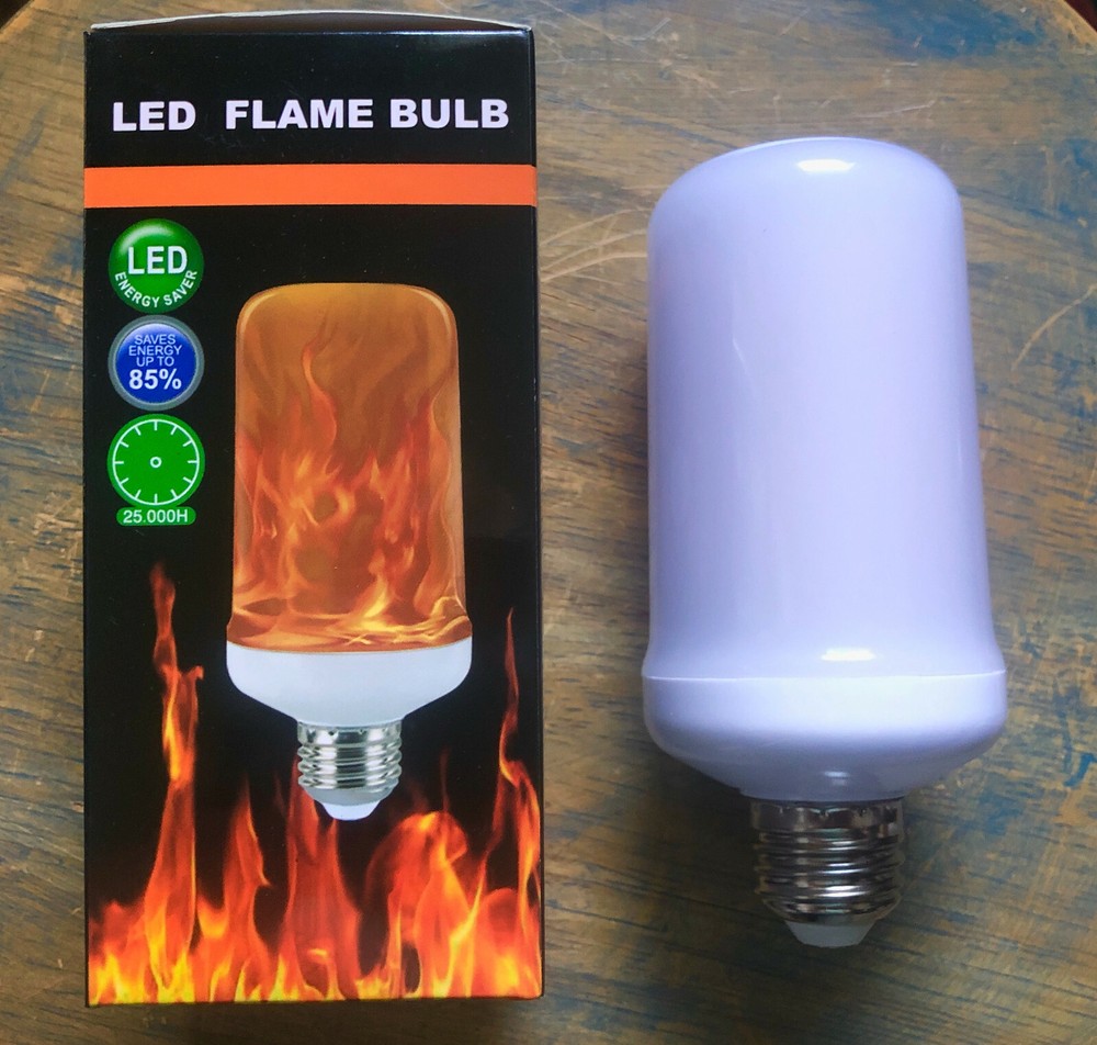 LED Flame Effect Light Bulb- Simulated Nature Fire Flicker Lamp, E26 USA Base 9w