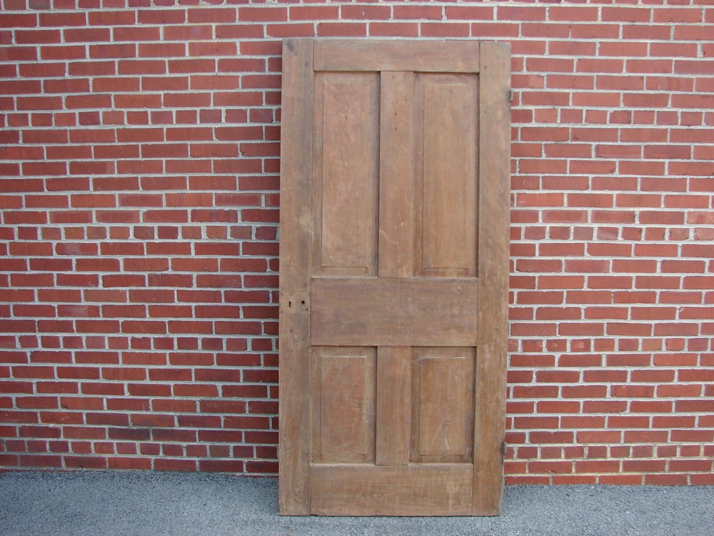 19TH CENTURY RAISED PANEL WALNUT DOOR PEGGED MORTISED