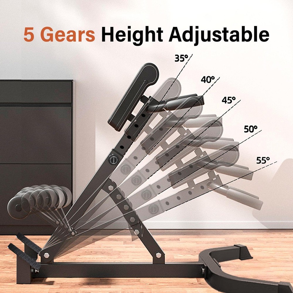 Hyper-Extension Roman Chair - Adjustable Lower Back Bench Machine US